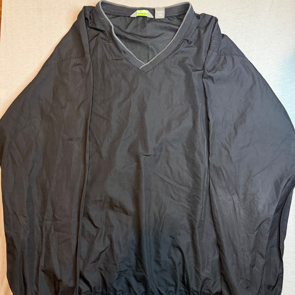 IZOD Golf‎ X-Treme Function Windbreaker Pullover V-Neck Black Mens XL